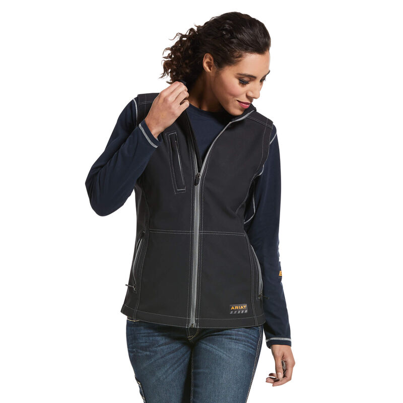 Chalecos Ariat Rebar Stretch Canvas Softshell Negras Mujer - Chile 897-UDKPWM